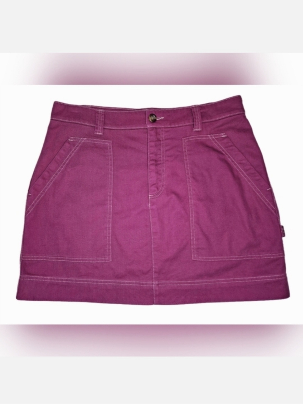 Old Navy Women's Utility Pocket Denim Mini Skirt #538556 Boysenberry Size 12